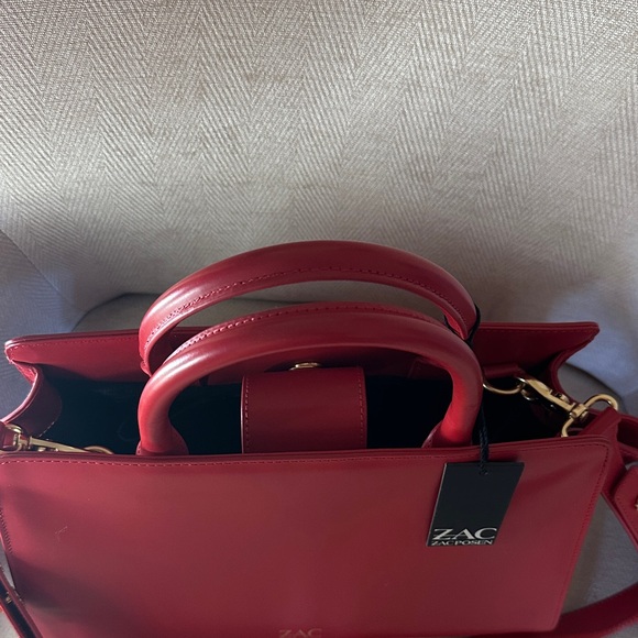 ZAC Zac Posen Vibrant Red Leather Satchel NWT - Picture 16 of 16